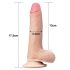 Lovetoy Sliding-Skin - dubbelhuds dildo - 18cm - natur