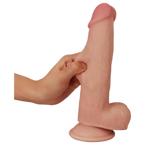 Lovetoy Sliding-Skin - dildo med dubbel lager - 21cm - natur