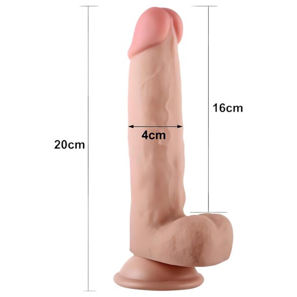 Lovetoy Sliding-Skin - dildo med dubbel lager - 21cm - natur