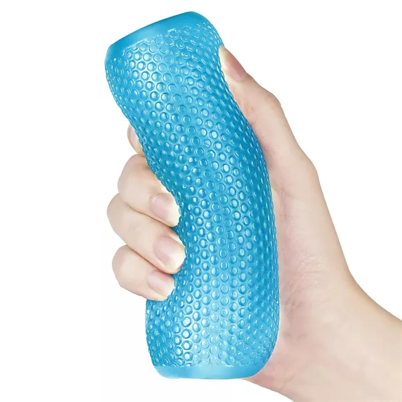 Lovetoy Training Master - dubbelsidig räfflad masturbator (blå)
