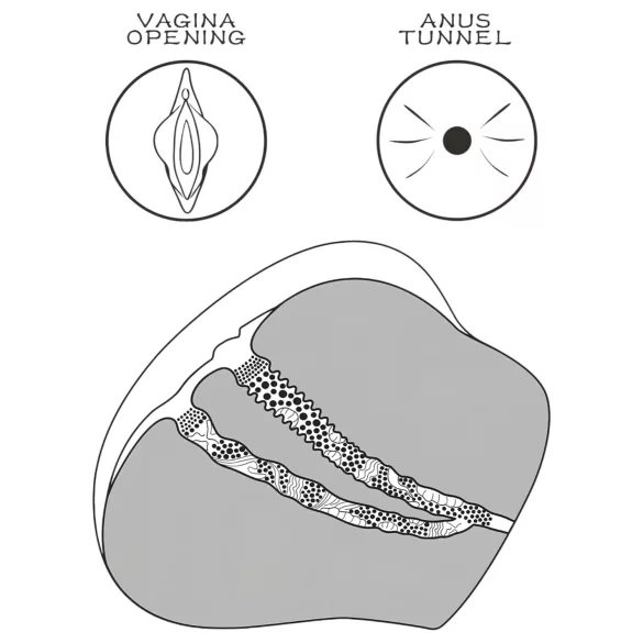 Lovetoy - masturbator torso - vagina och anal - naturfärg
