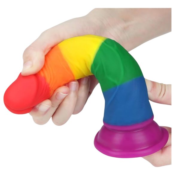 Lovetoy Prider - realistisk dildo - 19 cm - regnbåge