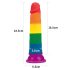Lovetoy Prider - realistisk dildo - 19 cm - regnbåge