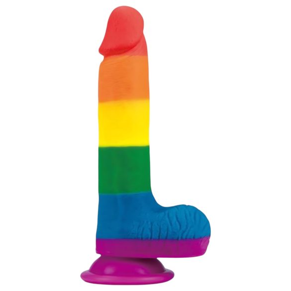 Lovetoy Prider - realistisk regnbågsdildo med testiklar 20 cm