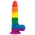 Lovetoy Prider - realistisk dildo med pung - 20 cm - regnbågsfärgad