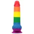 Lovetoy Prider - realistisk dildo med pung - 20 cm - regnbågsfärgad