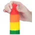 Lovetoy Prider - realistisk dildo med pung - 20 cm - regnbågsfärgad