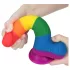 Lovetoy Prider - realistisk dildo med pung - 20 cm - regnbågsfärgad
