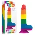 Lovetoy Prider - realistisk dildo med pung - 20 cm - regnbågsfärgad
