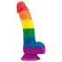 Lovetoy Prider - realistisk silikon dildo 19 cm (regnbåge)