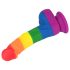 Lovetoy Prider - realistisk silikon dildo 19 cm (regnbåge)
