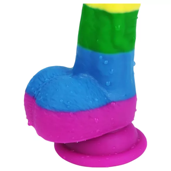 Lovetoy Prider - realistisk dildo - silikon - 19cm regnbågsfärgad