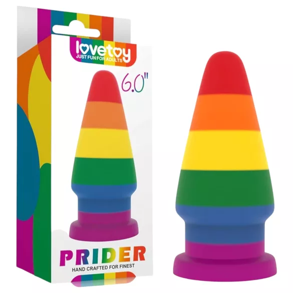 Lovetoy Prider - analplugg för utvidgning - 15 cm (regnbåge)
