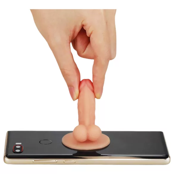 Lovetoy - minidildo med sugkopp - mobilhållare - naturfärg