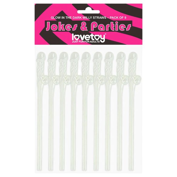 Lovetoy - Glödande sugrör med penis (vit)