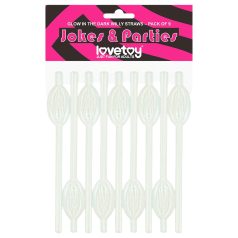 Lovetoy - sugrör med vaginadesign - självlysande - vit