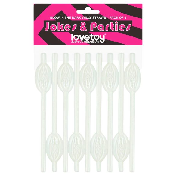 Lovetoy - sugrör med vaginadesign - självlysande - vit