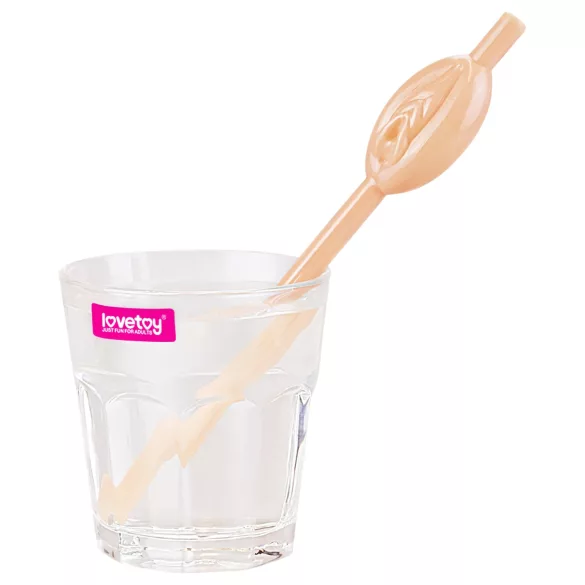 Lovetoy - sugrör med vaginaform - naturfärg