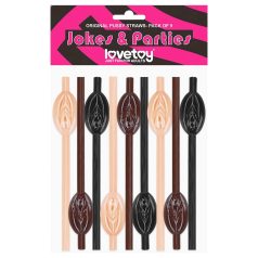 Lovetoy - penis sugrör - 3-pack - natur/brun/svart