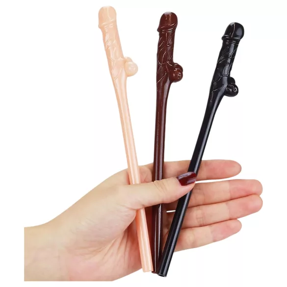 Lovetoy - realistiskt penis sugrör - natur/brun/svart