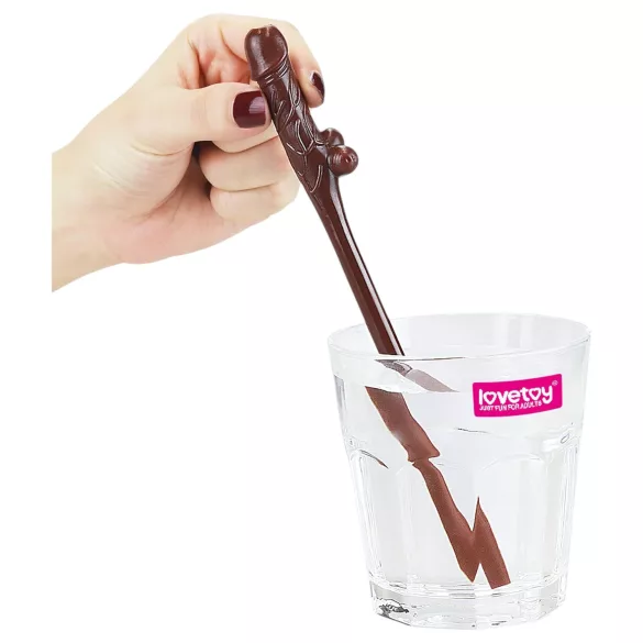 Lovetoy - realistiskt penis sugrör - natur/brun/svart