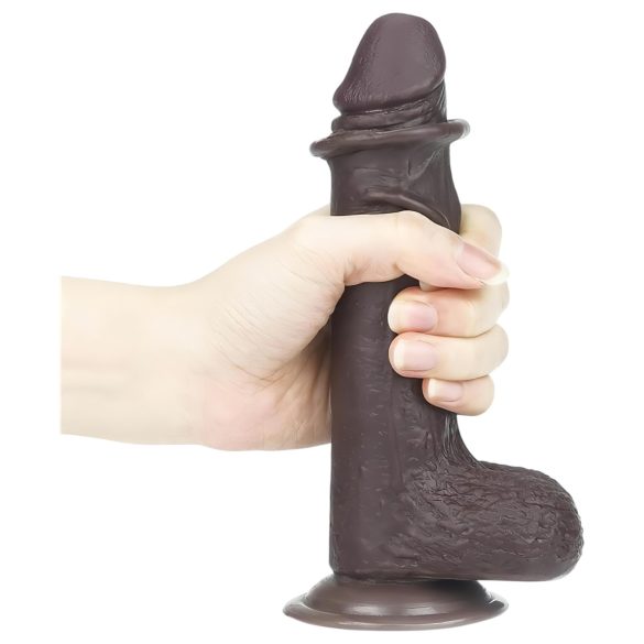 Lovetoy Sliding-Skin - dildo med dubbel lager - 18cm - brun