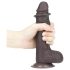 Lovetoy Sliding-Skin - dildo med dubbel lager - 18cm - brun