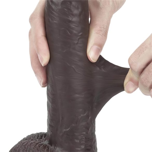 Lovetoy Sliding-Skin - realistisk dildo - dubbel lager - 23cm brun