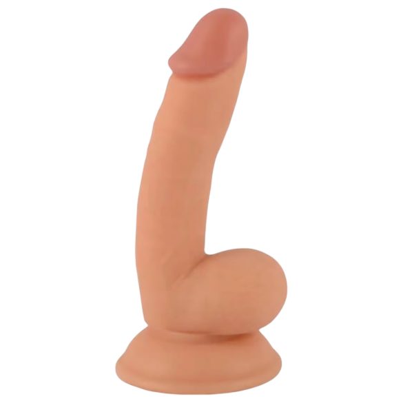 Mr. Rude - naturtrogen sugpropp-dildo med pung - 18 cm