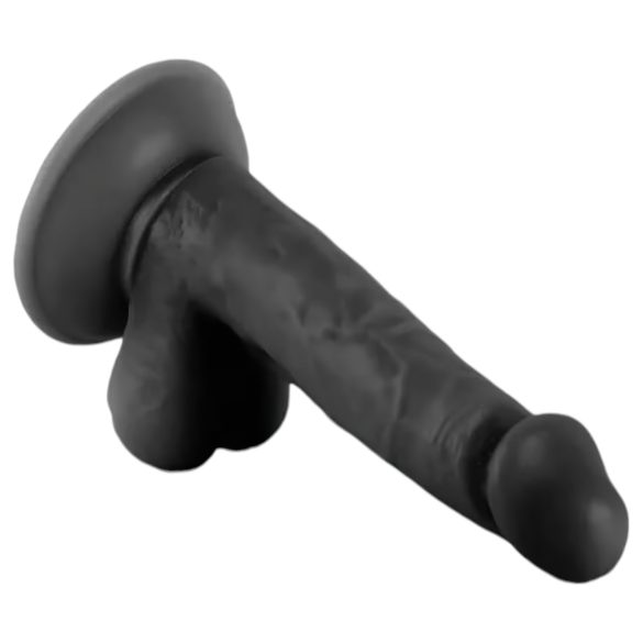 Mr. Rude - dildo med sugkopp och pung - realistisk svart 17 cm