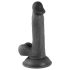 Mr. Rude - dildo med sugkopp och pung - realistisk svart 17 cm