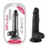 Mr. Rude - svart, naturtrogen dildo med sugkopp och pung - 19cm
