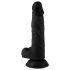 Mr. Rude - svart, naturtrogen dildo med sugkopp och pung - 19cm