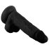 Mr. Rude - svart, naturtrogen dildo med sugkopp och pung - 19cm