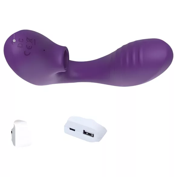 Tracy's Dog 2 - lufttrycksvibrator 2-i-1 - vibrator och sug - lila