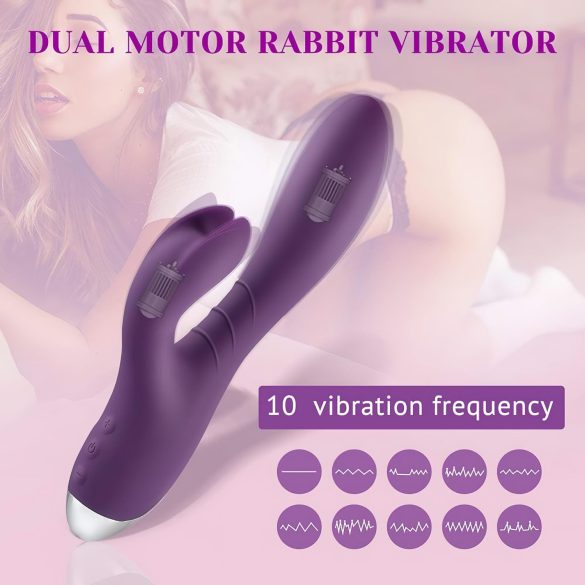 Tracy's Dog - rabbitvibrator med klitorisarm - vattentät silikon lila