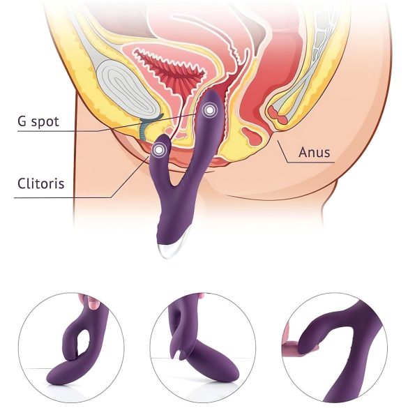 Tracy's Dog - rabbitvibrator med klitorisarm - vattentät silikon lila