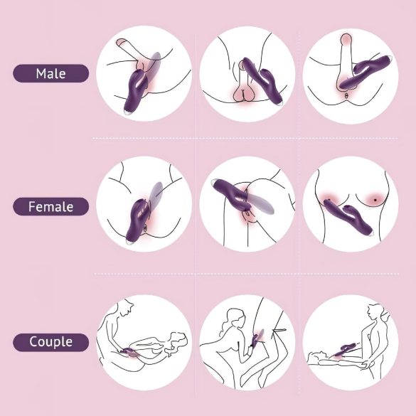 Tracy's Dog - rabbitvibrator med klitorisarm - vattentät silikon lila