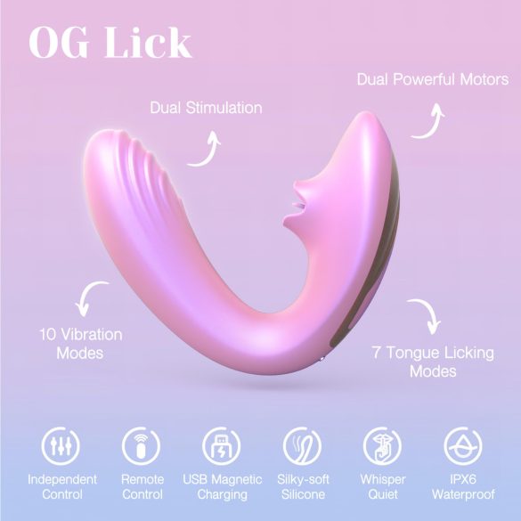 Tracy's Dog OG Lick - G-punkt vibrator med klitorisstimulator - rosa