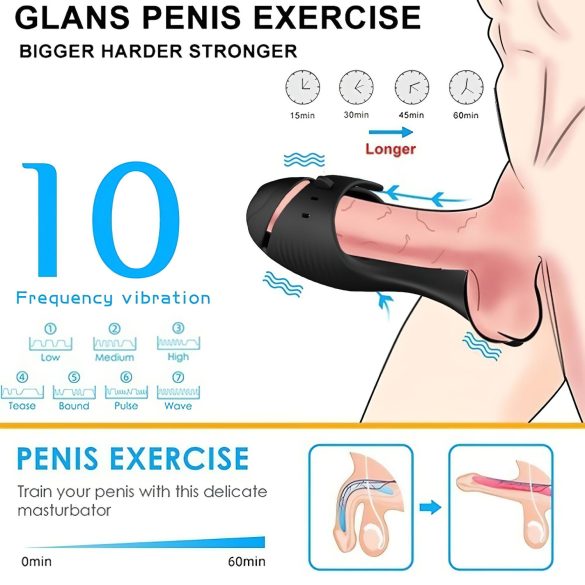 Leopard - vibrator för penis - uppladdningsbar - svart