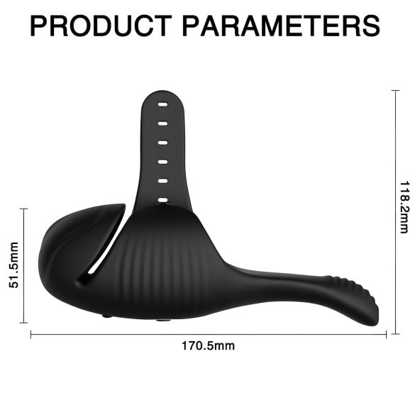 Leopard - vibrator för penis - uppladdningsbar - svart