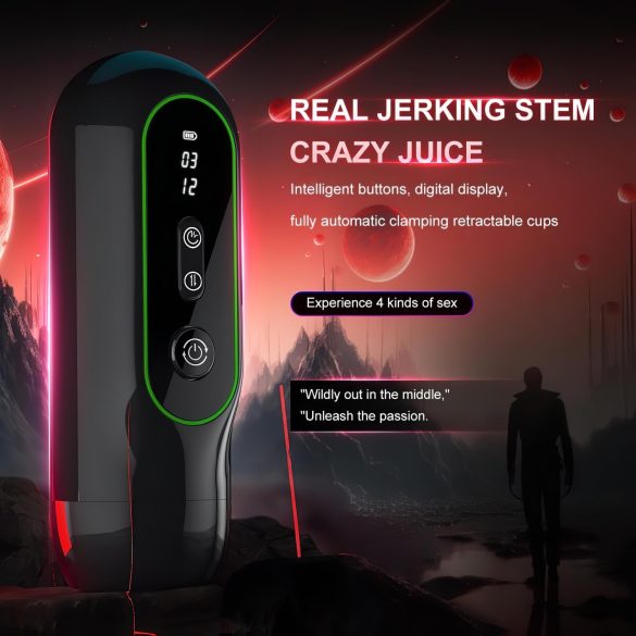 Leopard - Masturbator vibratorisk upp-och-ner rörelse - svart