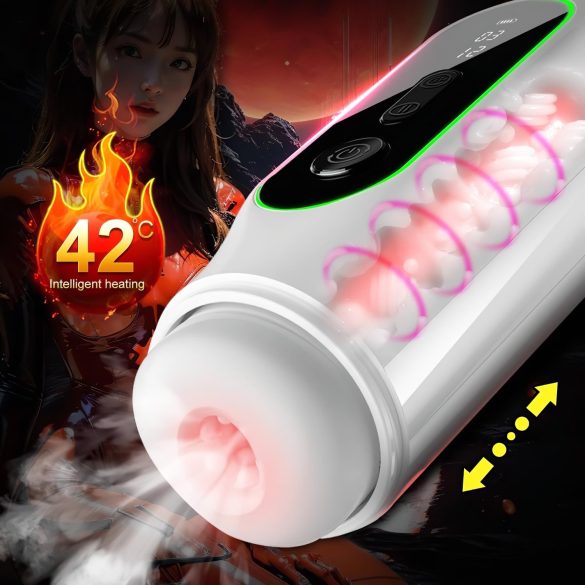 Leopard - Masturbator vibratorisk upp-och-ner rörelse - svart