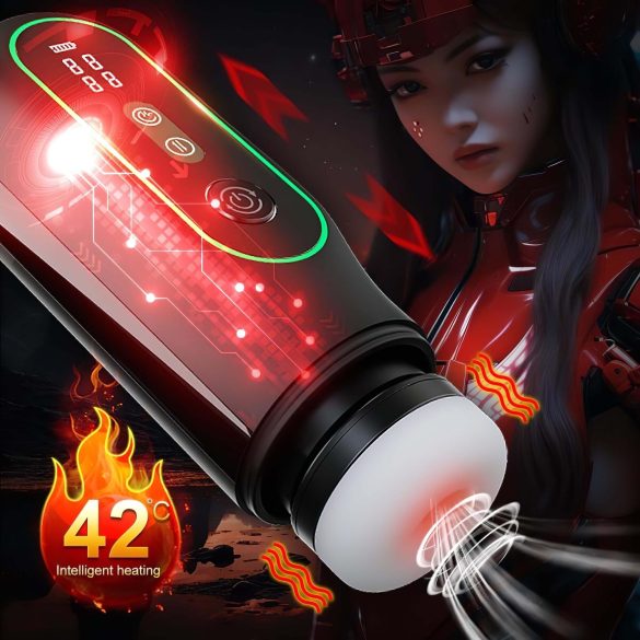 Leopard - Masturbator vibratorisk upp-och-ner rörelse - svart