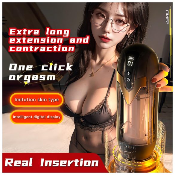 Leopard - onaniprodukt för män - tryckfunktion - svart