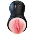 Leopard - munstycke & vagina penisvibrator (naturfärg)