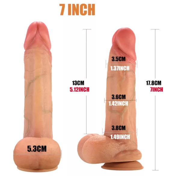FeelSkin - ultrarealistisk dildo med pung - natur (18,5 cm)