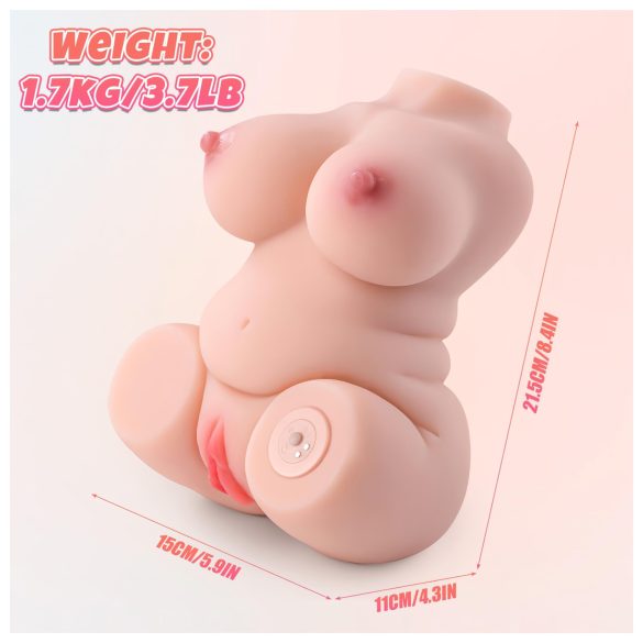 Lonely - realistisk vibrator torso masturbator - hudfärgad