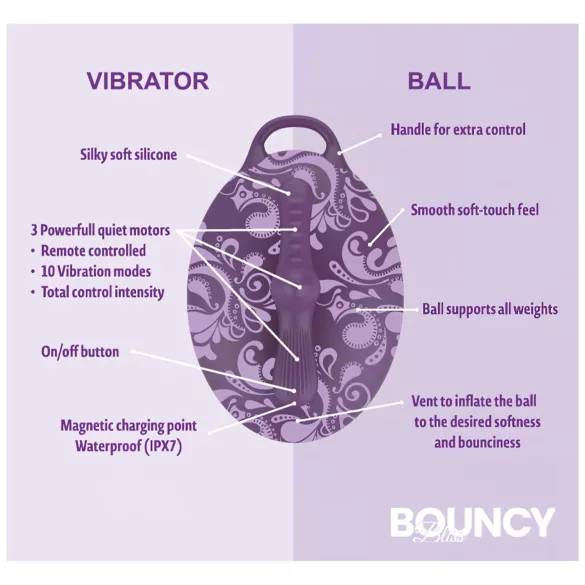 Bouncy Bliss Classic - uppblåsbar kuddevibrator - lila
