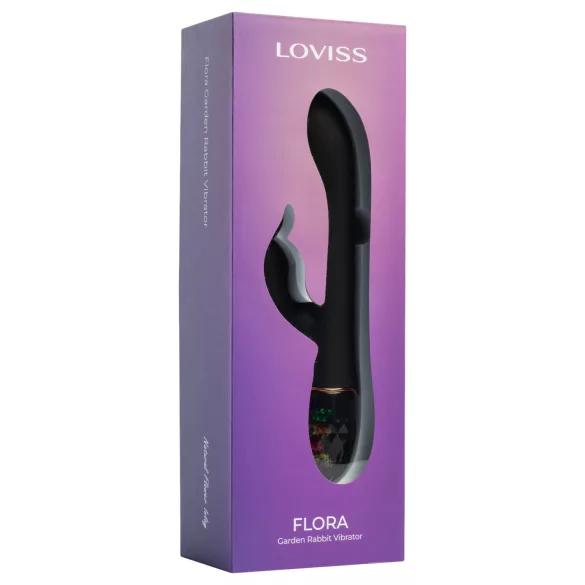 LOVISS Flower - G-punktsvibrator med klitorisstimulator (svart)